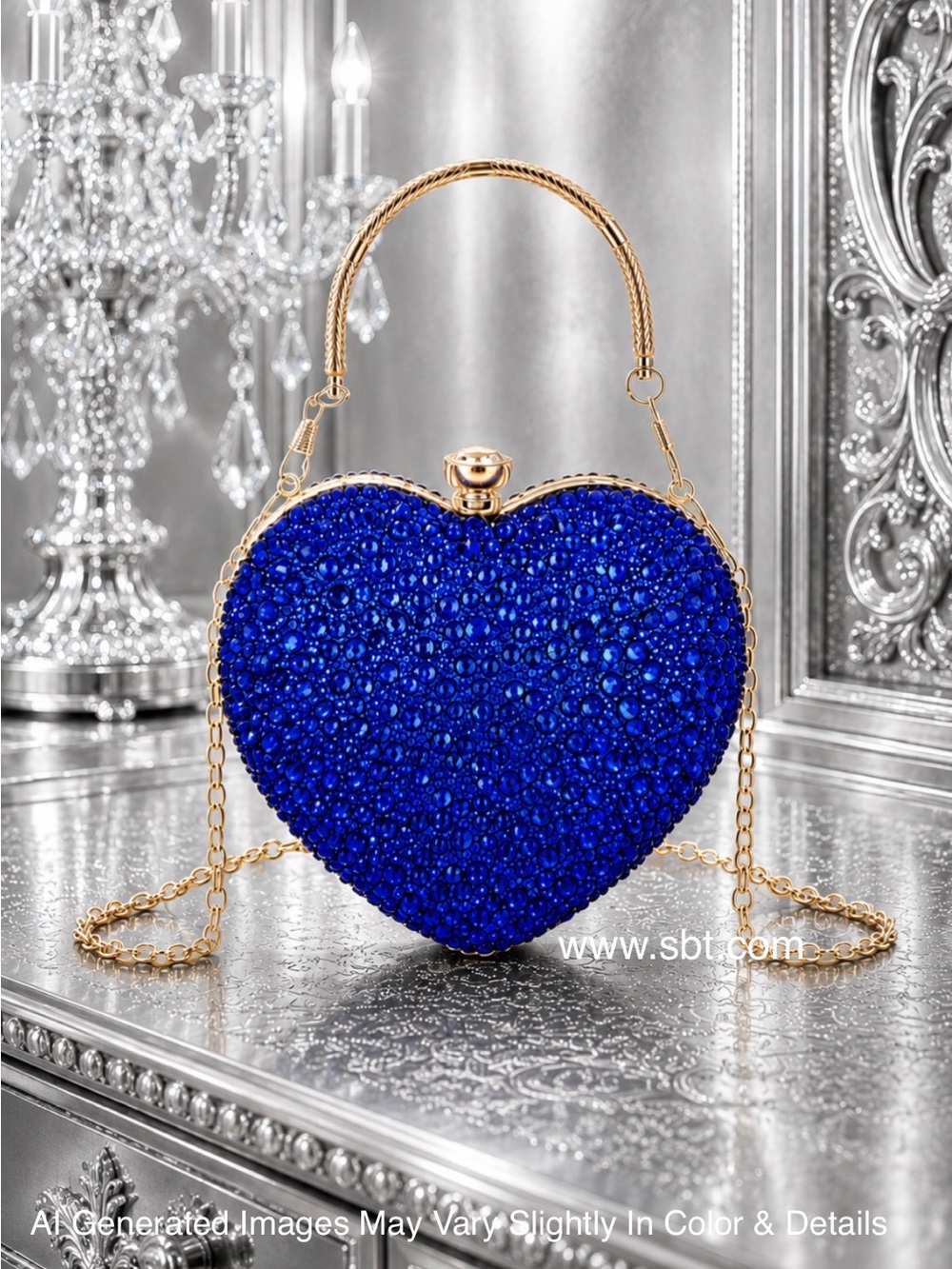 NWT Beautiful Sparkling Bling Royal Blue Sequin Dress Heels Clutch +FREE Gift - Picture 6 of 13